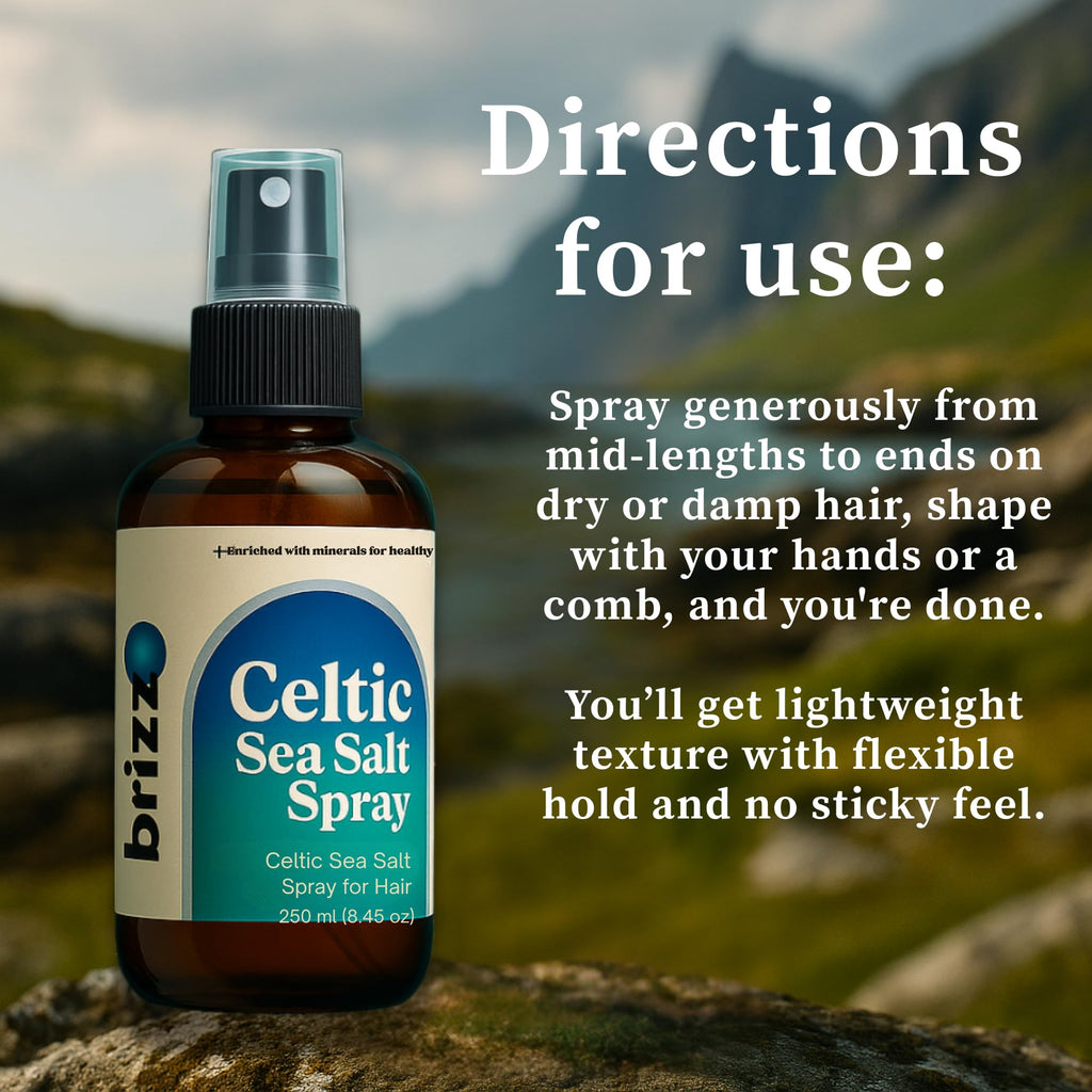 brizz Celtic Sea Salt Hair Spray – Instant Beach Look, Volume & Texture (8.45 fl oz)