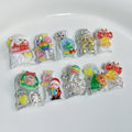 BRKYKGK Christmas Press-On Nails – Short Duck Design with Bow Santa Charms (10 Pcs)