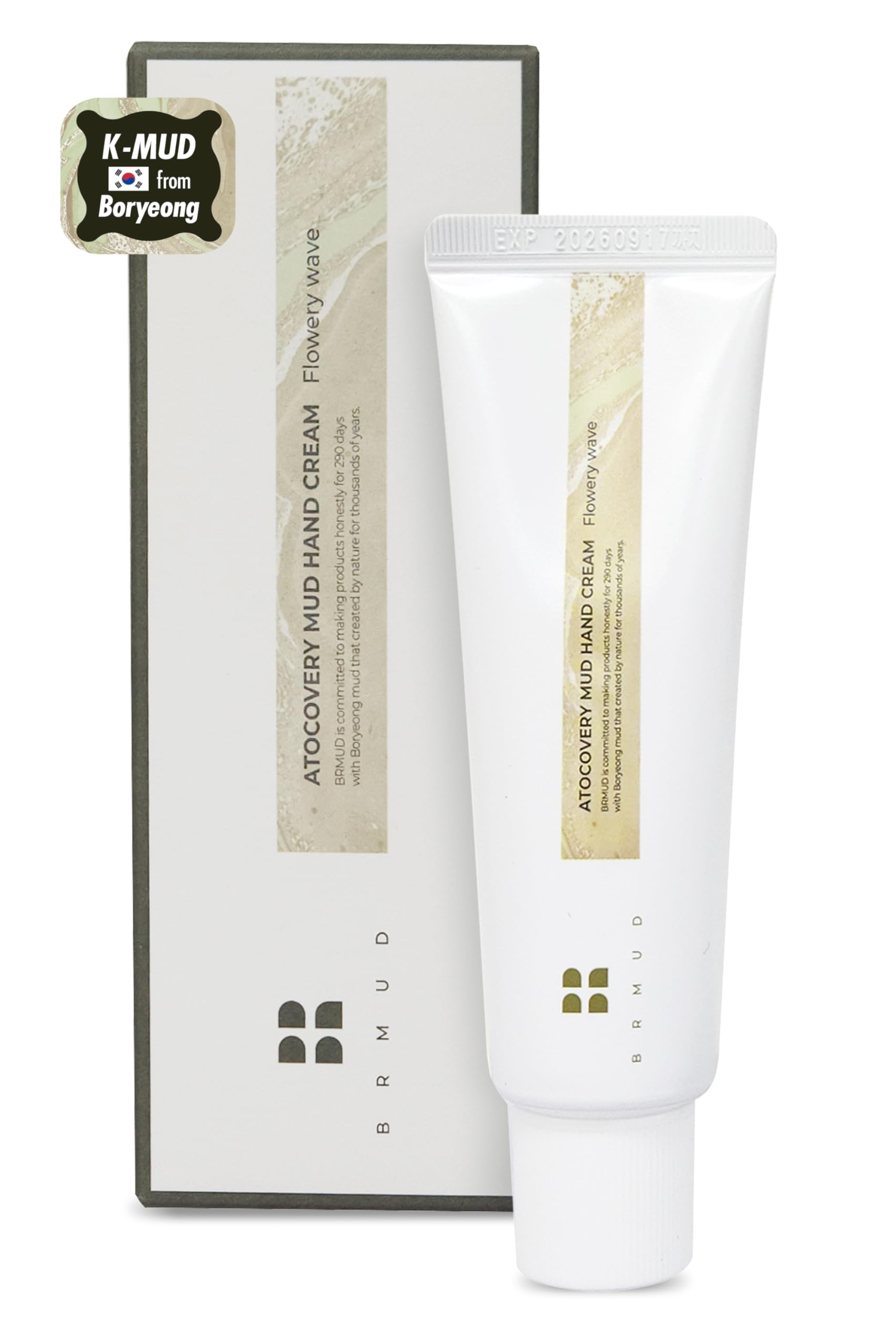 BRMUD Atocovery Mud Hand Cream Flowery Wave – Non-Greasy Moisturizing Hand Moisturizer with Panthenol & Ceramide