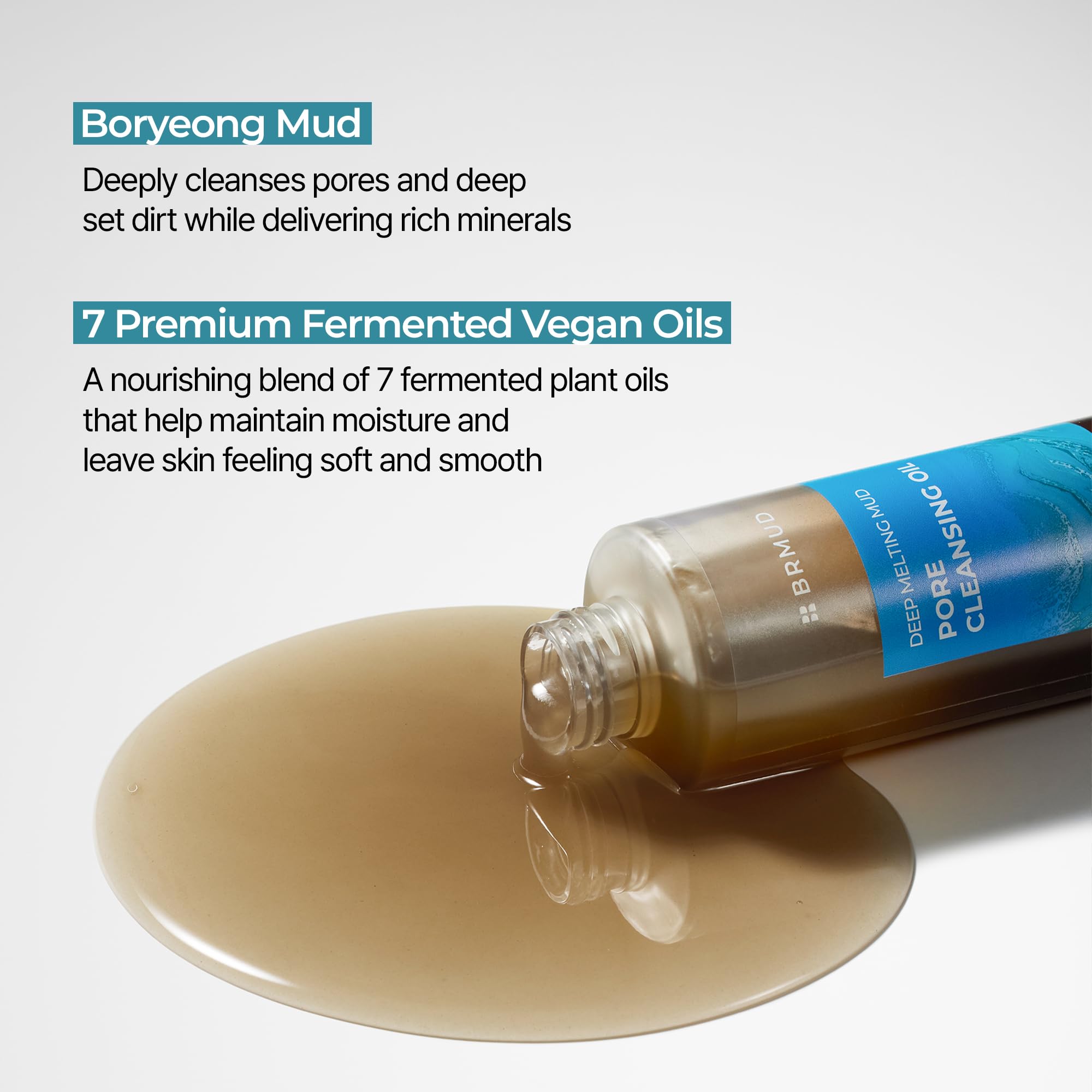 BRMUD Deep Melting Mud Pore Cleansing Oil – Boryeong Mud + 7 Fermented Oils, Vegan