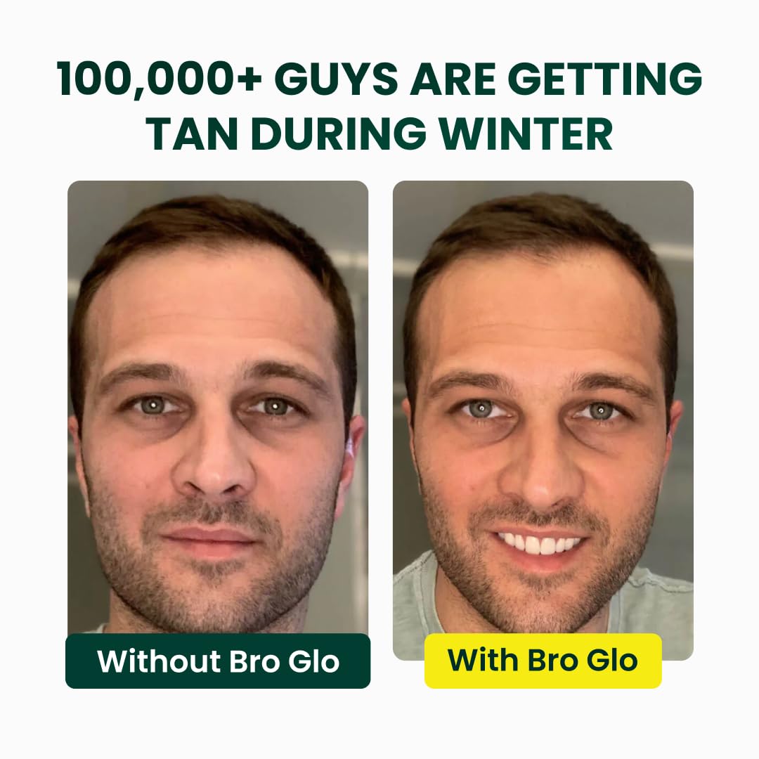Bro Glo Self Tanner for The Boys - Quick-Apply Foam Mousse, Oil-Free Face Tan
