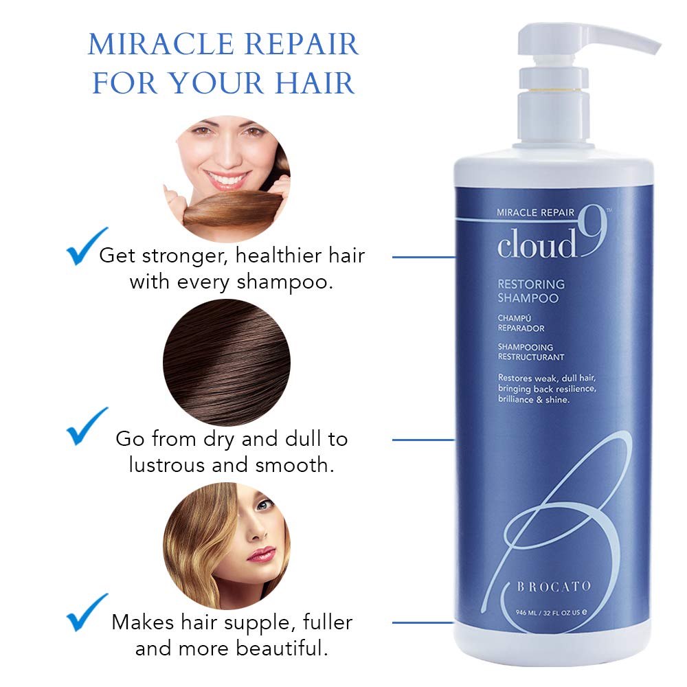 Brocato Cloud 9 Restoring Shampoo, 32 Fl Oz – Miracle Repair, Hydration & Shine