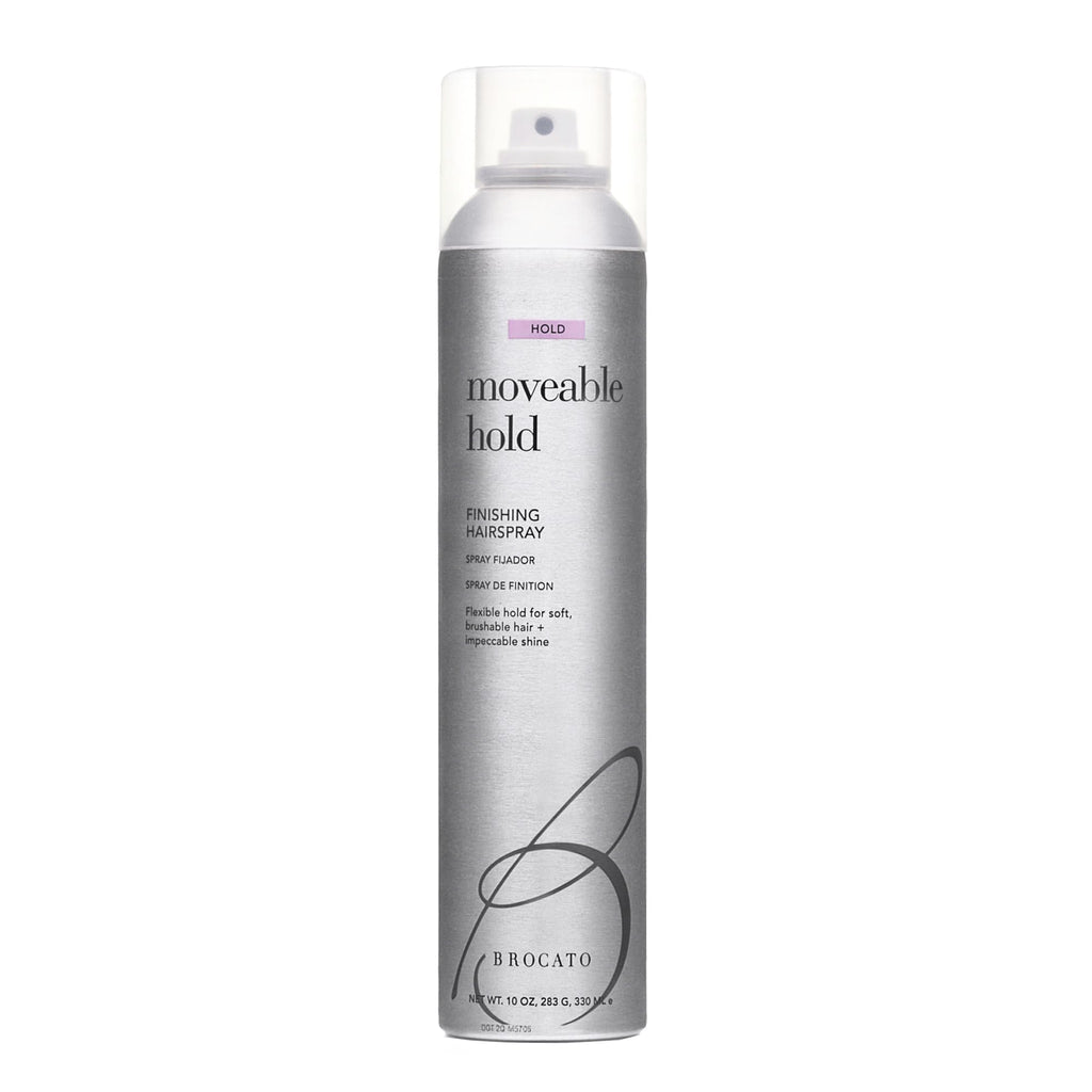 Brocato Moveable Hold Finishing Hairspray (50% VOC) 10oz | Brushable Control, Color-Safe Shine