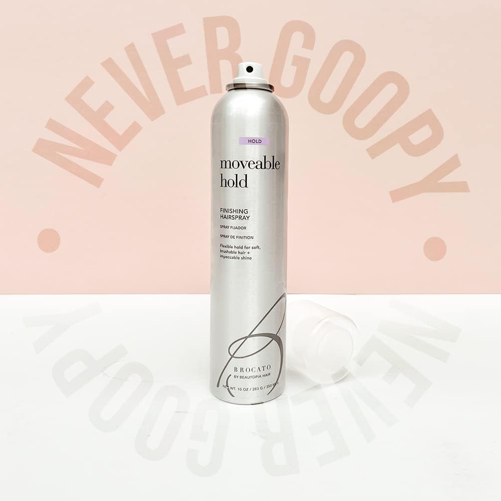 Brocato Moveable Hold Finishing Hairspray (50% VOC) 10oz | Brushable Control, Color-Safe Shine