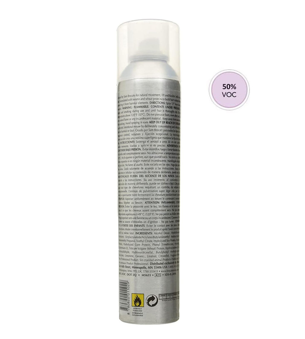 Brocato Moveable Hold Finishing Hairspray (50% VOC) 10oz | Brushable Control, Color-Safe Shine