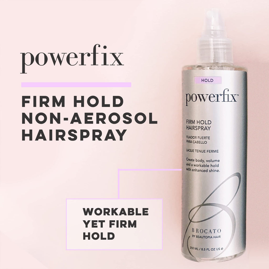 Brocato Powerfix Firm Hold Hairspray 8.5 oz | Volumizing Texture, Shine, No Buildup