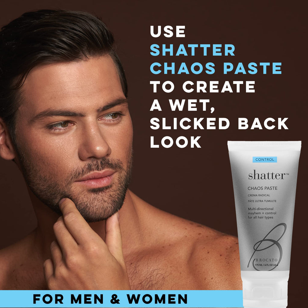 Brocato Shatter Chaos Paste, 6 Oz | Ultra-Firm Molding Paste for All Hair Types | Wet, Dry & Heat-Styled Looks