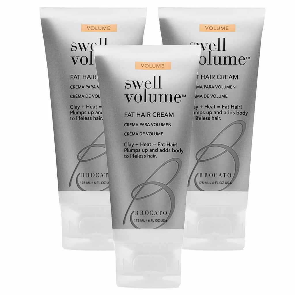 Brocato Swell Volume Hair Cream — 3 Pack, 6 oz | Heat-Activated Volumizing & Thickening Cream