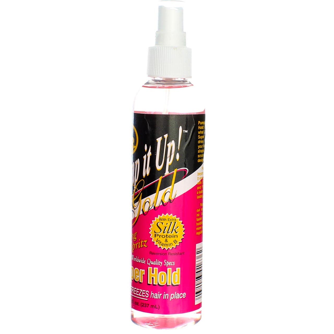 Bronner Brothers Pump It Up Spritz Gold Super Hold - 8 oz, Pack of 5