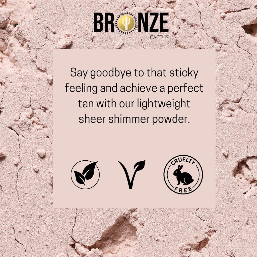 Bronze Cactus Quick-Dry Powder Kit – Post-Tan Powder & Brush | Vegan, Talc-Free Hydrating Formula | Face & Body | 1.5 oz