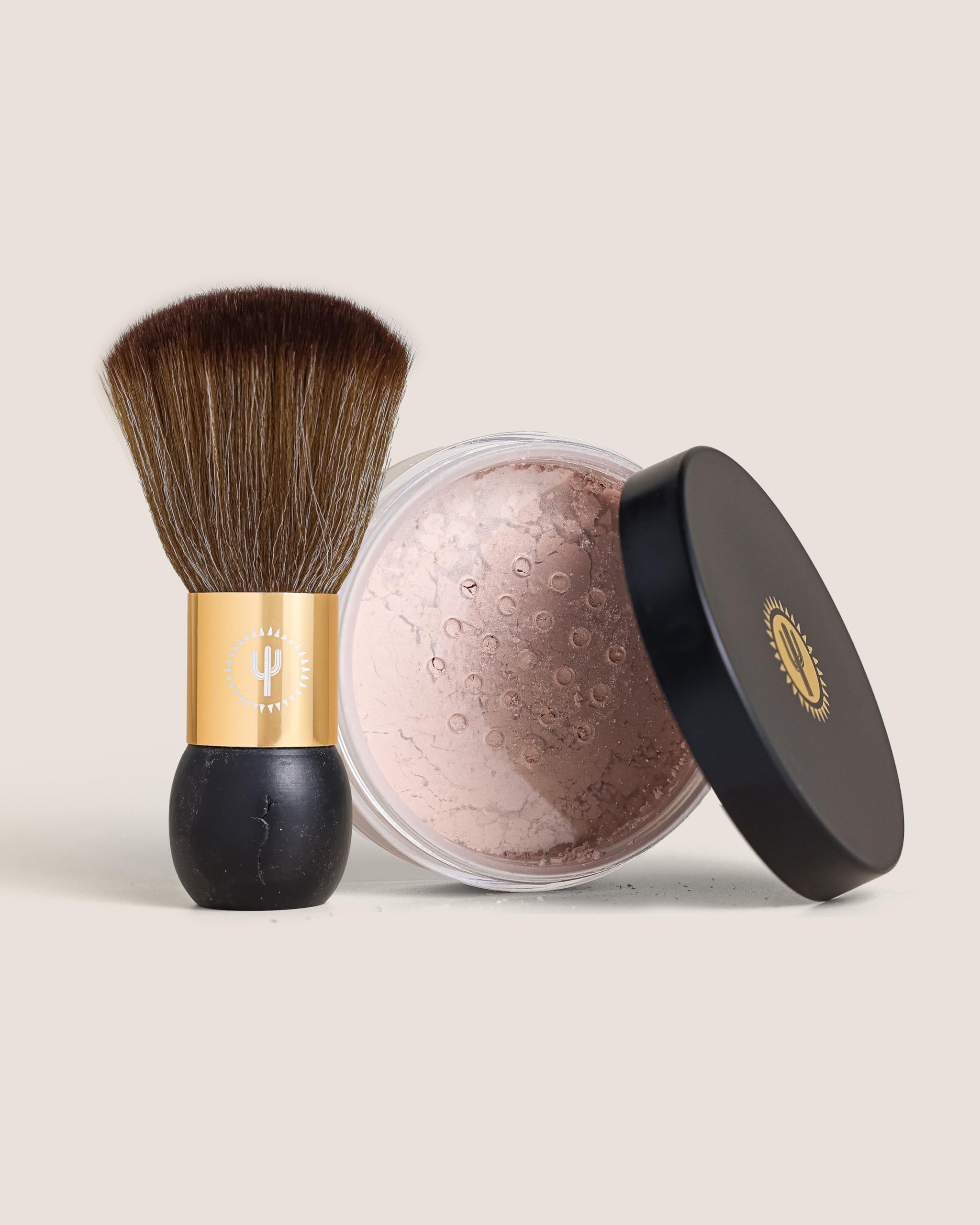 Bronze Cactus Quick-Dry Powder Kit – Post-Tan Powder & Brush | Vegan, Talc-Free Hydrating Formula | Face & Body | 1.5 oz