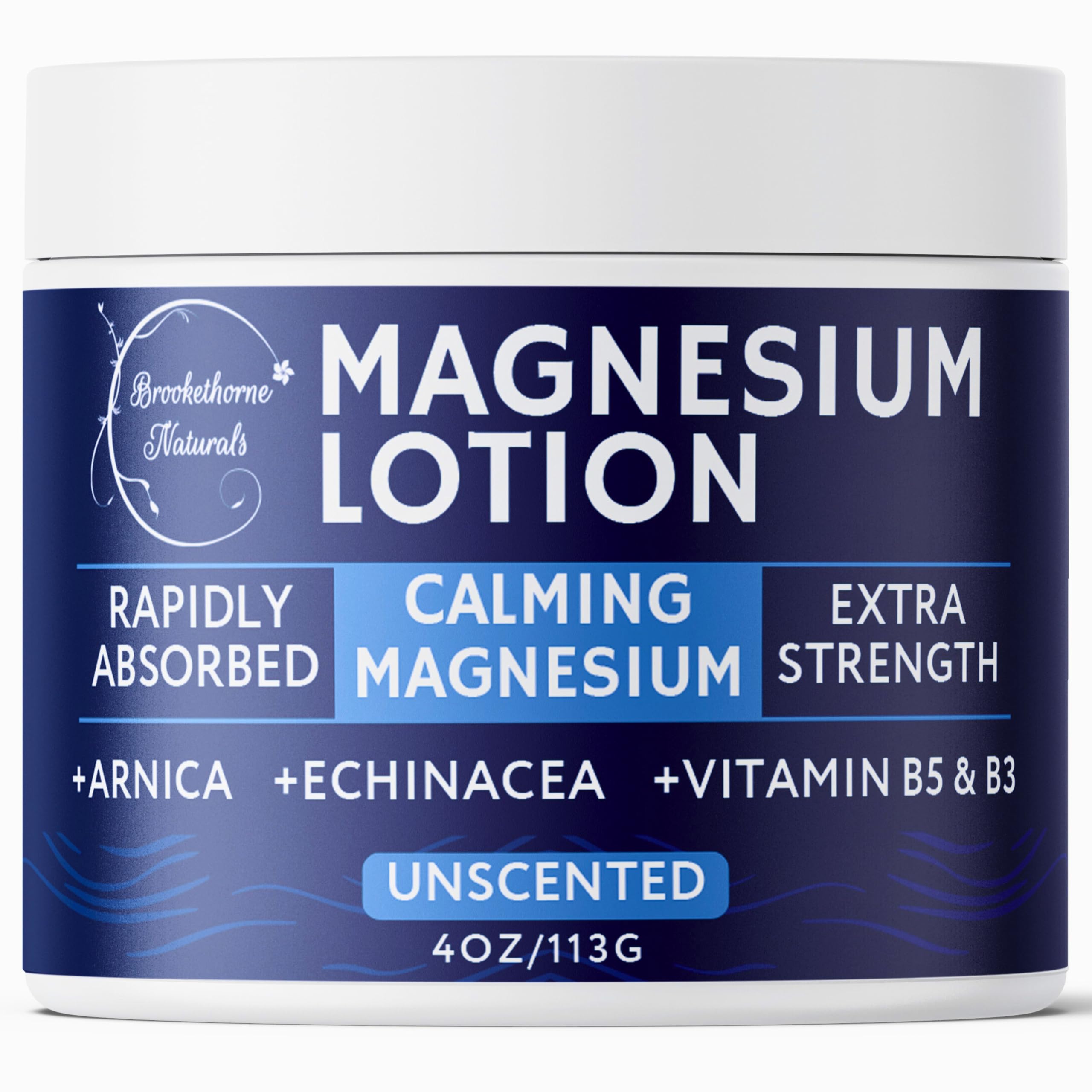 Calming Magnesium Lotion | Brookethorne Naturals – Fragrance-Free, Arnica & Echinacea, 4oz