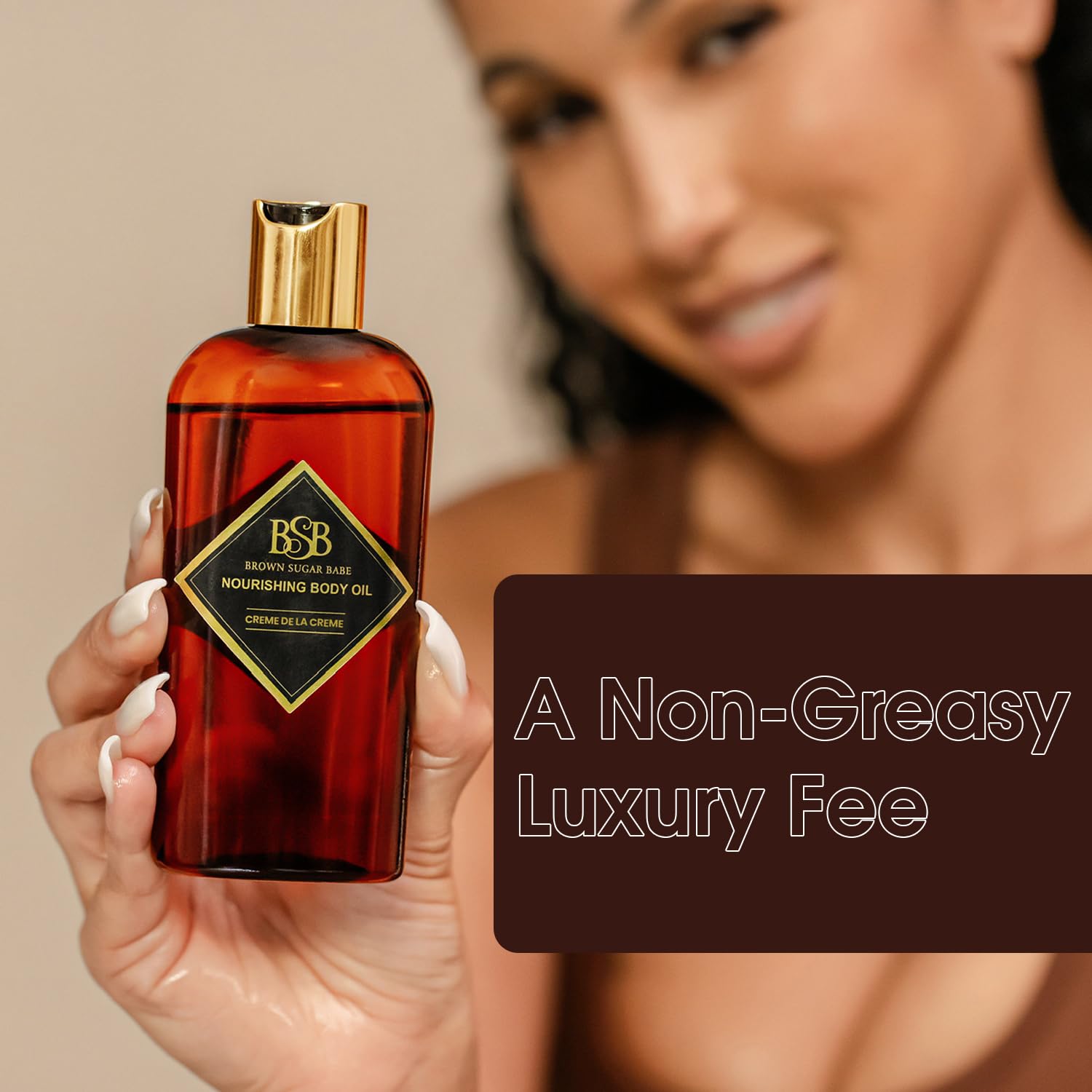 Brown Sugar Babe Creme de la Creme Body Oil – Jasmine & Vanilla Perfume Oils, Nourishing Scented Oil, Paraben Free, Made in USA