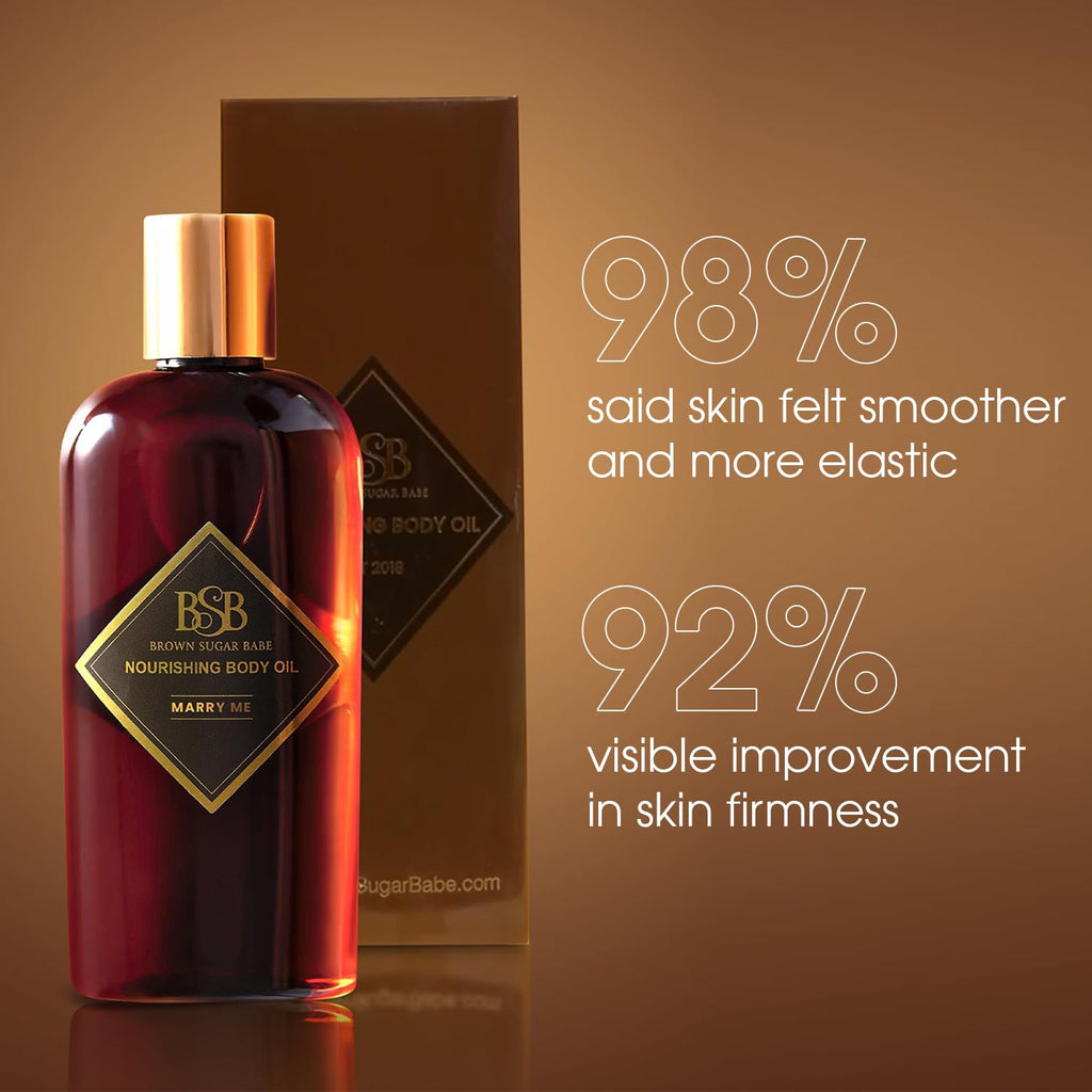Brown Sugar Babe Marry Me Body Oil – Black Currant & Freesia, Paraben Free, Made in USA