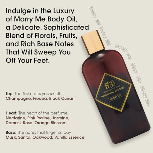 Brown Sugar Babe Marry Me Body Oil – Black Currant & Freesia, Paraben Free, Made in USA