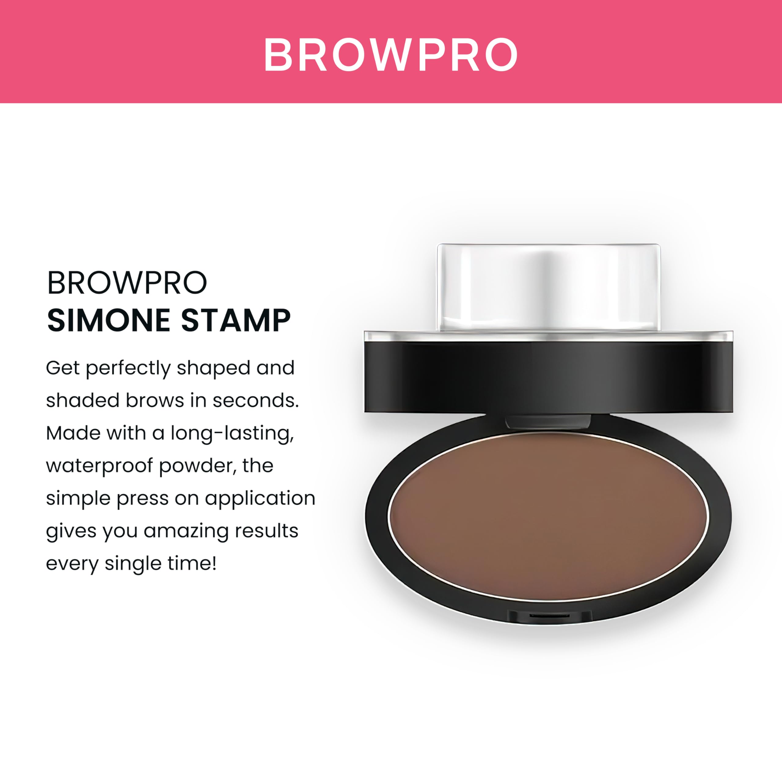 BrowPro Eyebrow Stamp (Official) Simone Powder Seal – Natural Light Brown, Waterproof