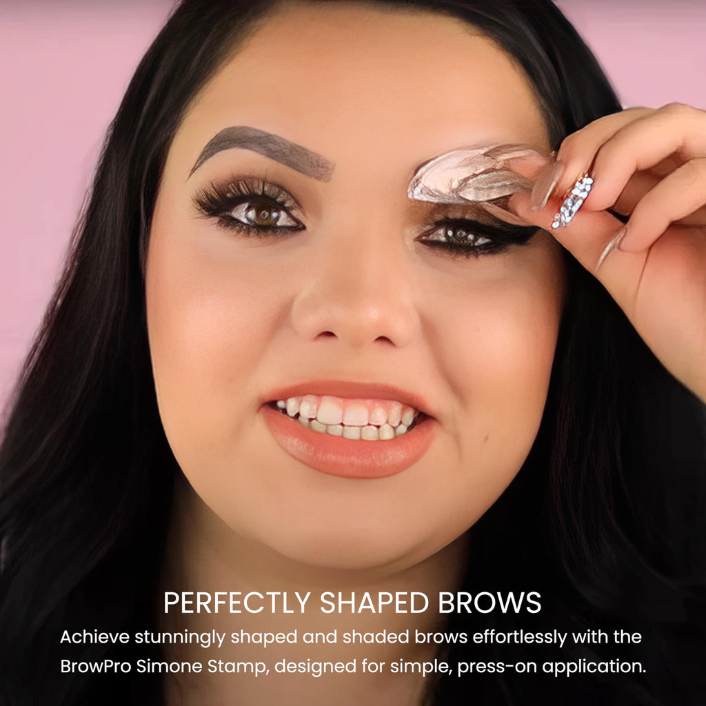 BrowPro Eyebrow Stamp (Official) Simone Powder Seal – Natural Light Brown, Waterproof