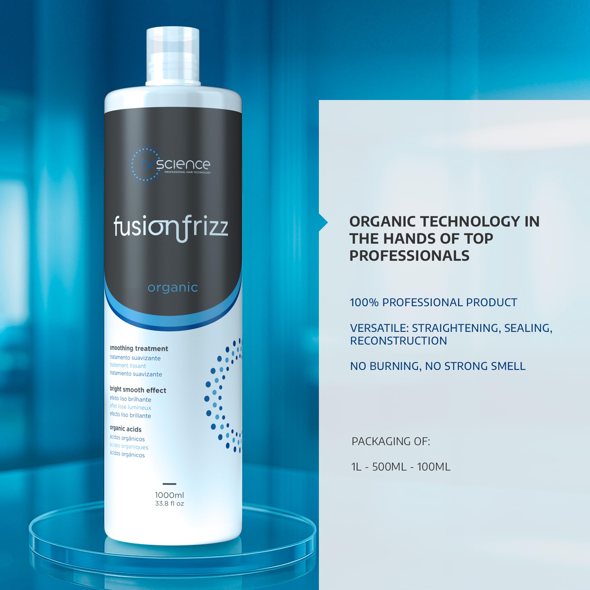 Brscience FusionFrizz OrganicPlastia – Professional Keratin Smoothing & Brightening Treatment (1000ml)