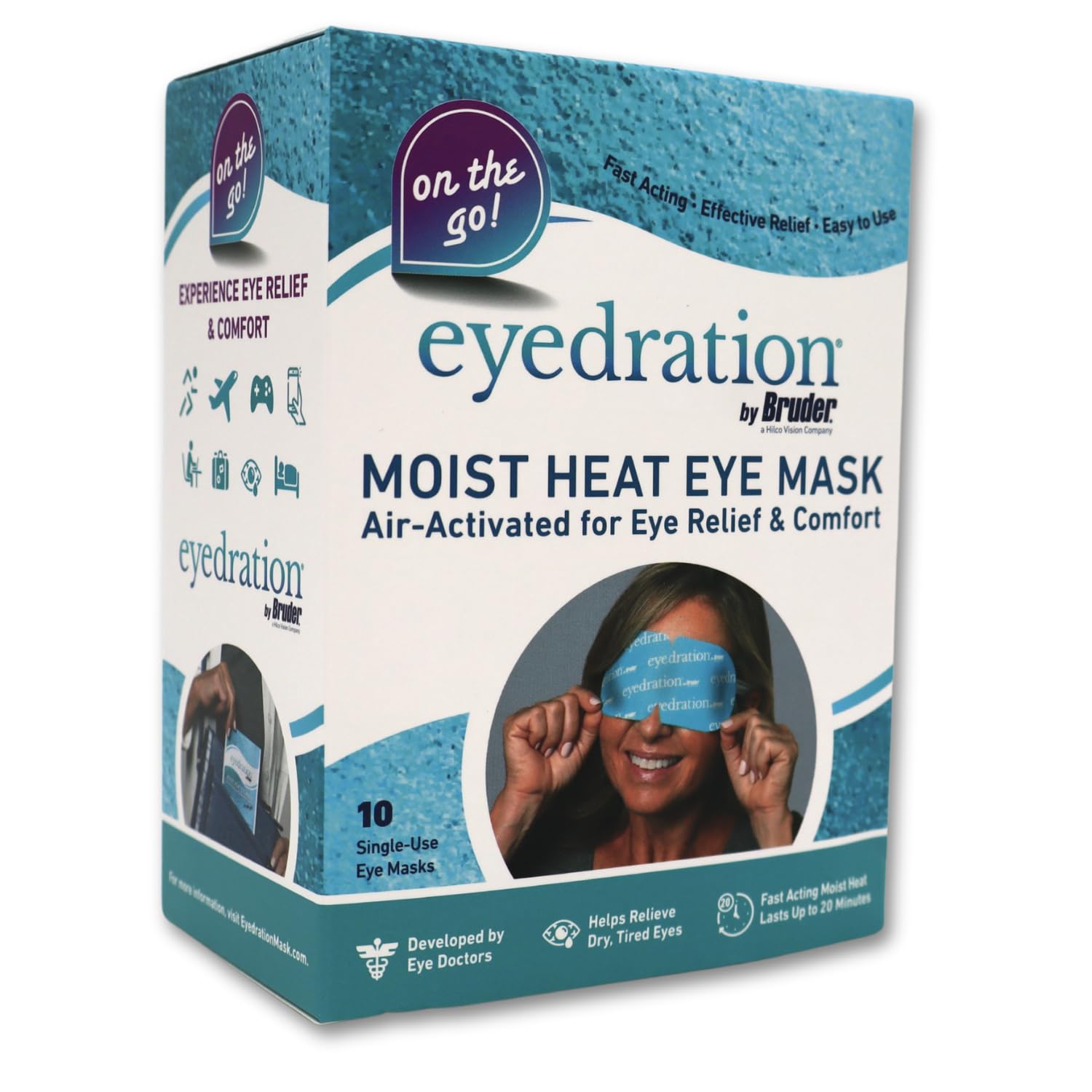 Bruder Air-Activated Eye Steam Mask – 10 Single-Use, Self-Heating, No Microwave Needed