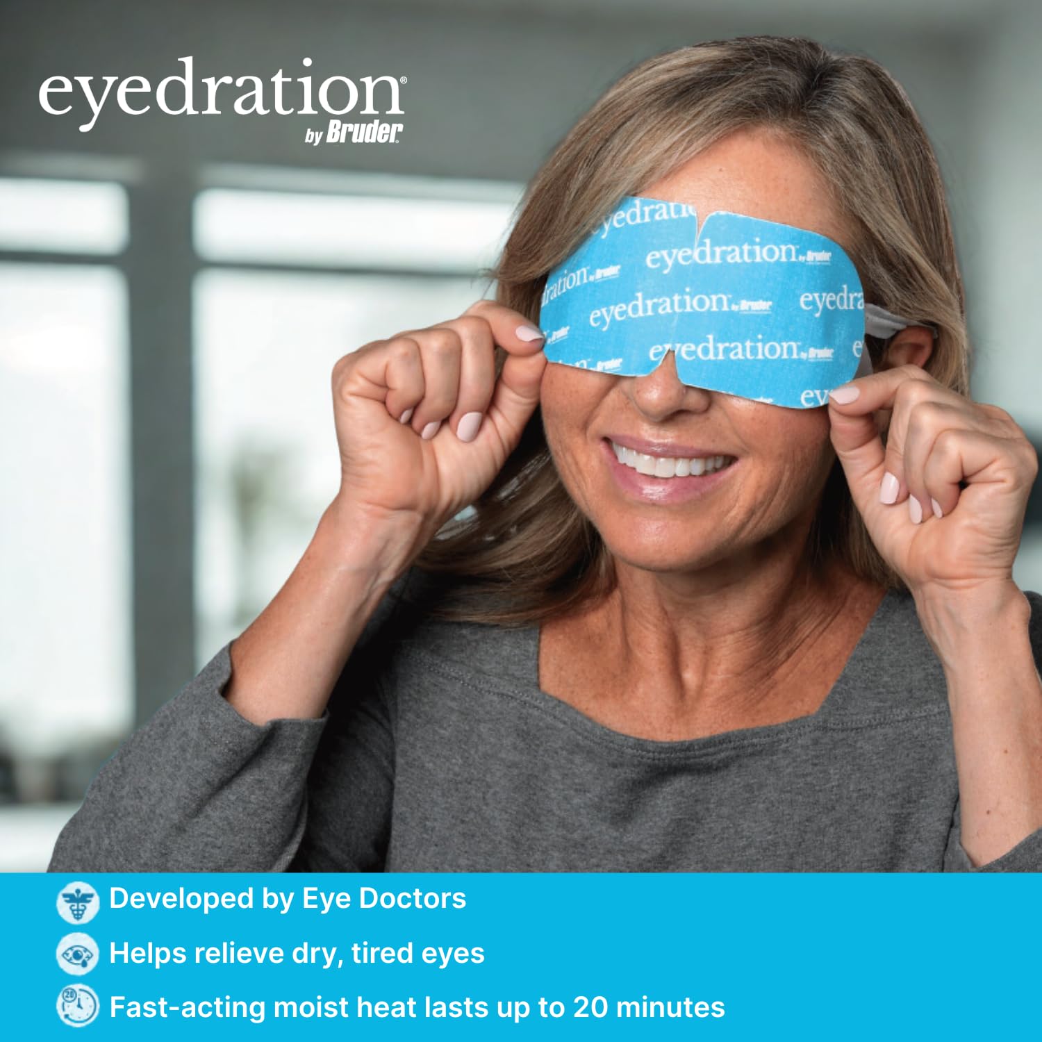 Bruder Air-Activated Eye Steam Mask – 10 Single-Use, Self-Heating, No Microwave Needed