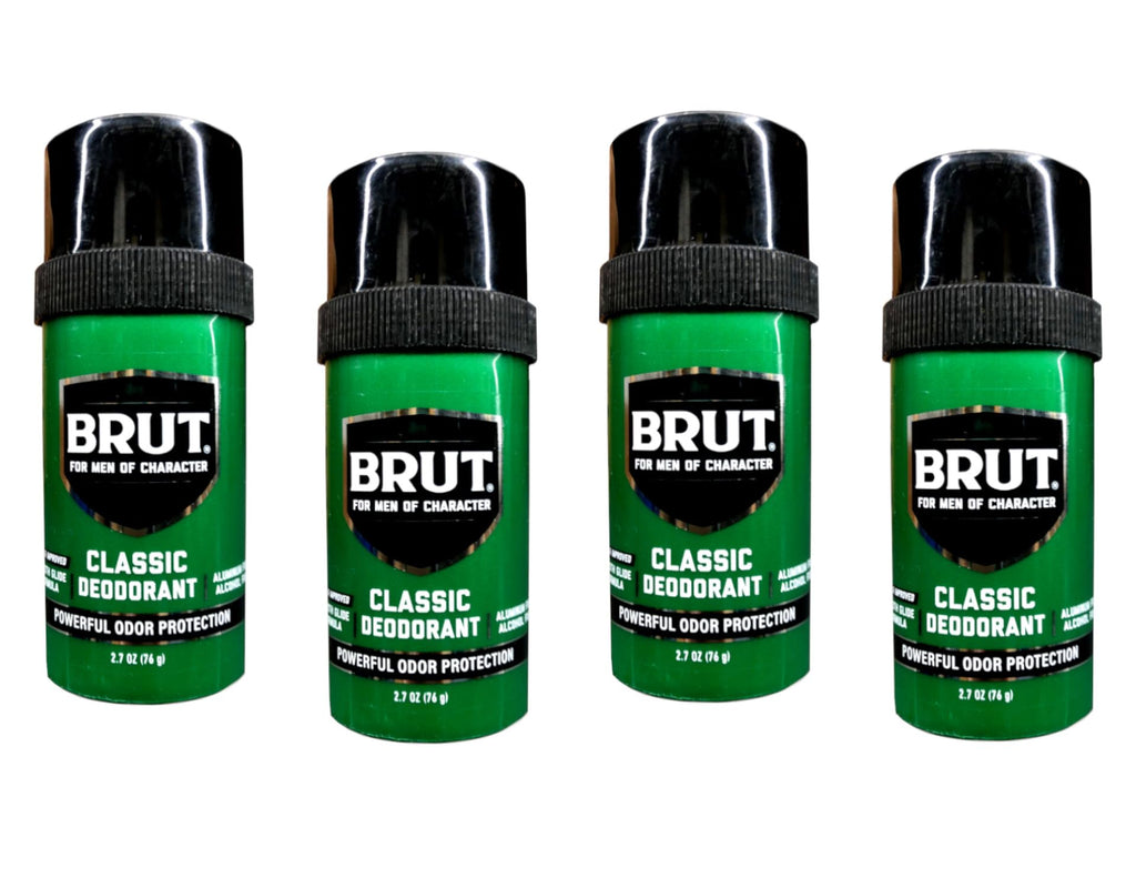 BRUT Classic Round Stick Deodorant 2.7 Ounces (Pack of 4) – Original Scent, All-Day Freshness