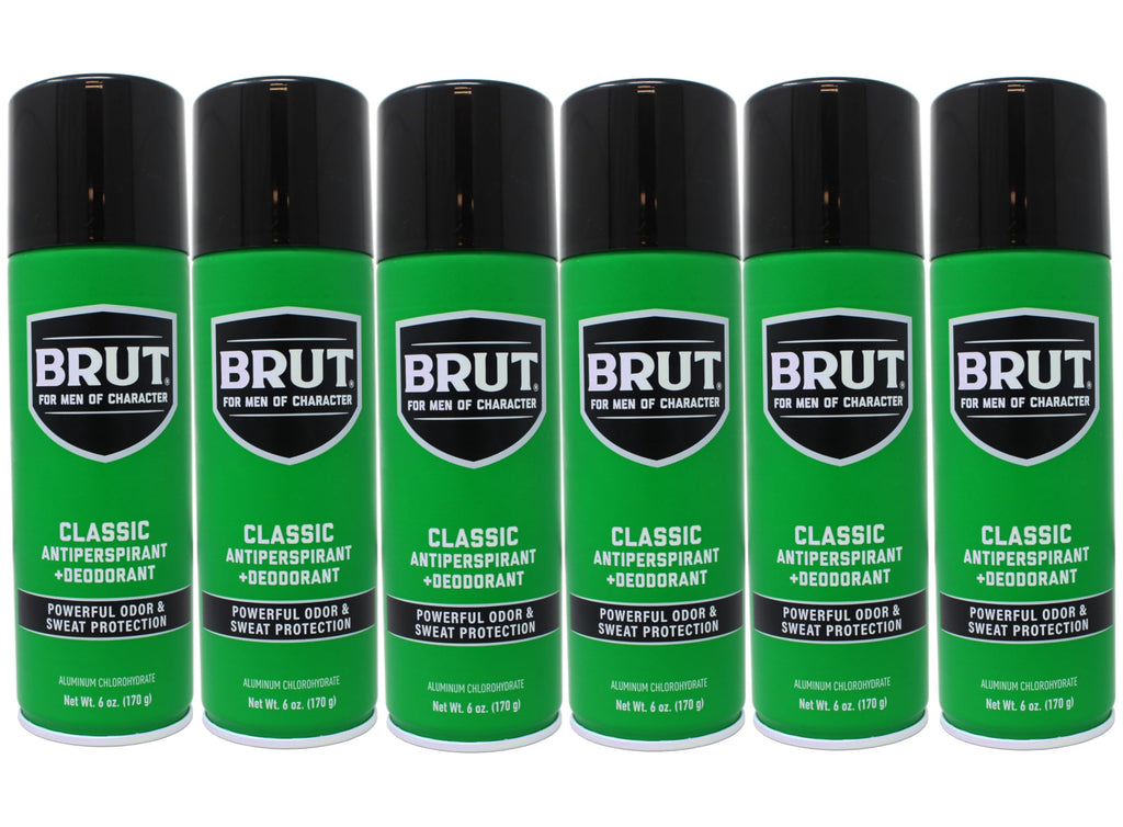 Brut Deodorant Aerosol 6oz Classic Scent – 6 Pack Anti-Perspirant & Deodorant