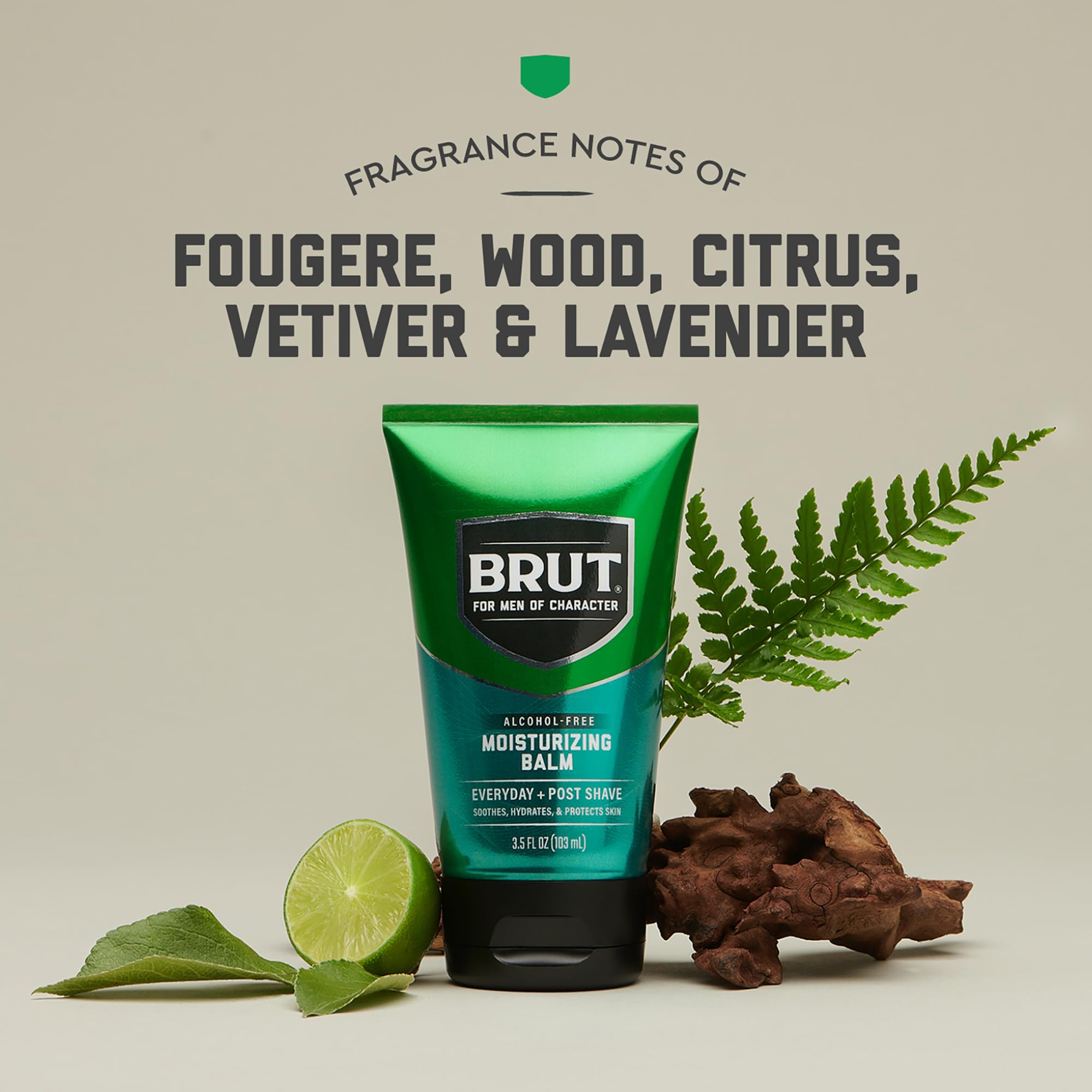 Brut Moisturizing Balm – Lightweight, Grease-Free Aftershave Moisturizer for Men (3.5 oz)