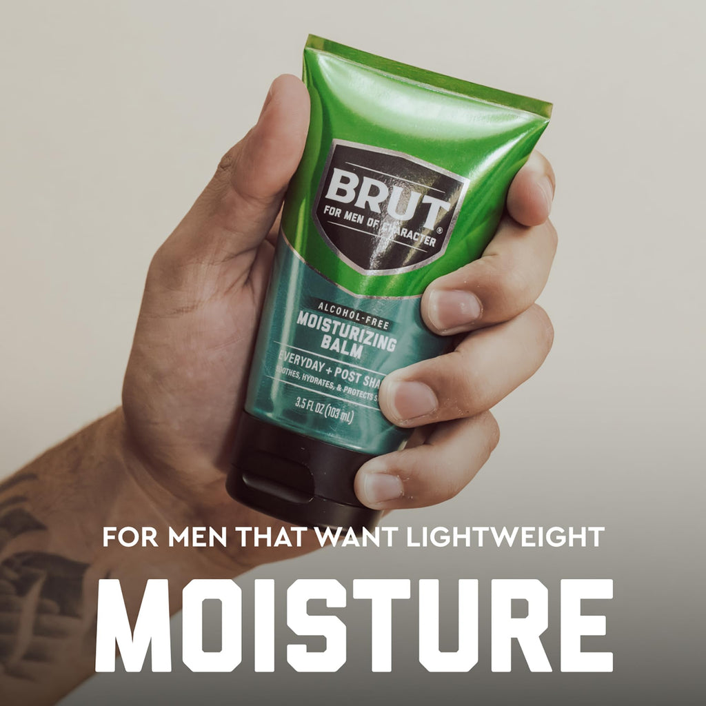 Brut Moisturizing Balm – Lightweight, Grease-Free Aftershave Moisturizer for Men (3.5 oz)