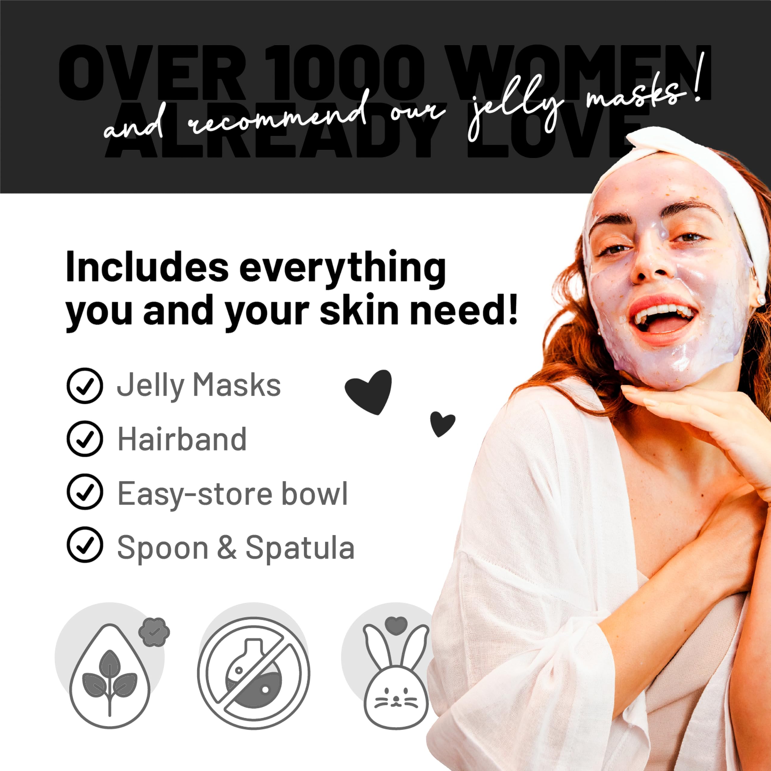 BRÜUN Jelly Mask Jar Bamboo Charcoal Peel-Off | 23 oz Spa Set for Full-Face Care