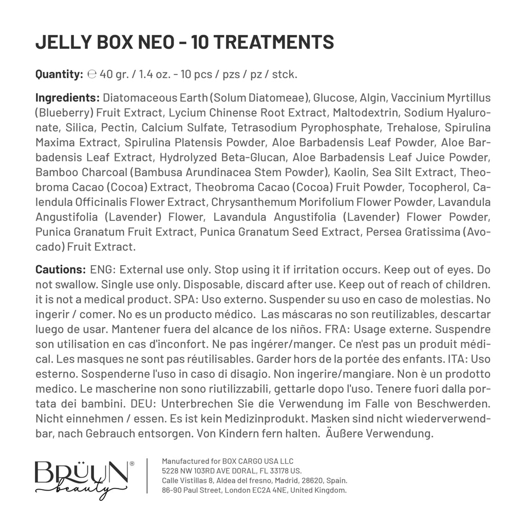 BRÜUN Peel-Off Jelly Mask NEO Set – 10 Treatments (Chocolate, Aloe Vera, Avocado & More)