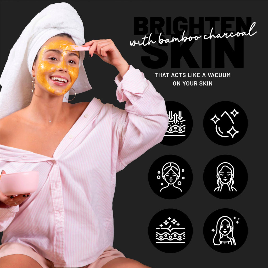 BRÜUN Jelly Mask Jar Bamboo Charcoal Peel-Off | 23 oz Spa Set for Full-Face Care
