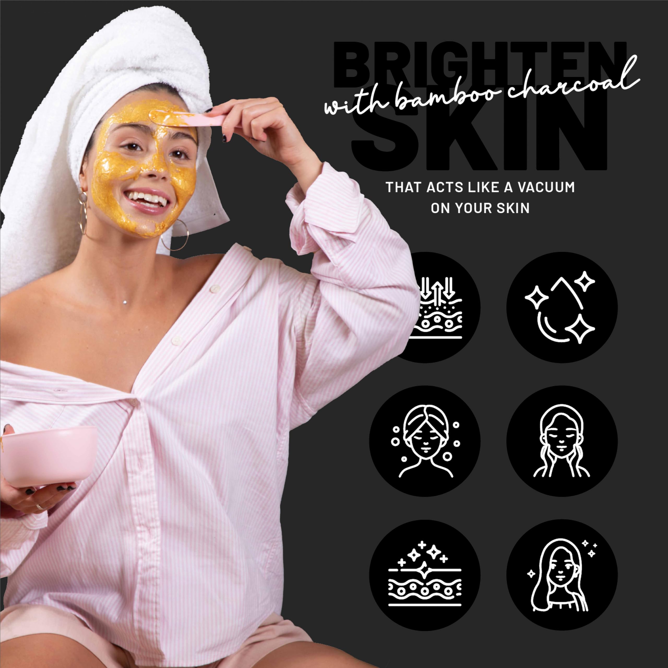 BRÜUN Jelly Mask Jar Bamboo Charcoal Peel-Off | 23 oz Spa Set for Full-Face Care
