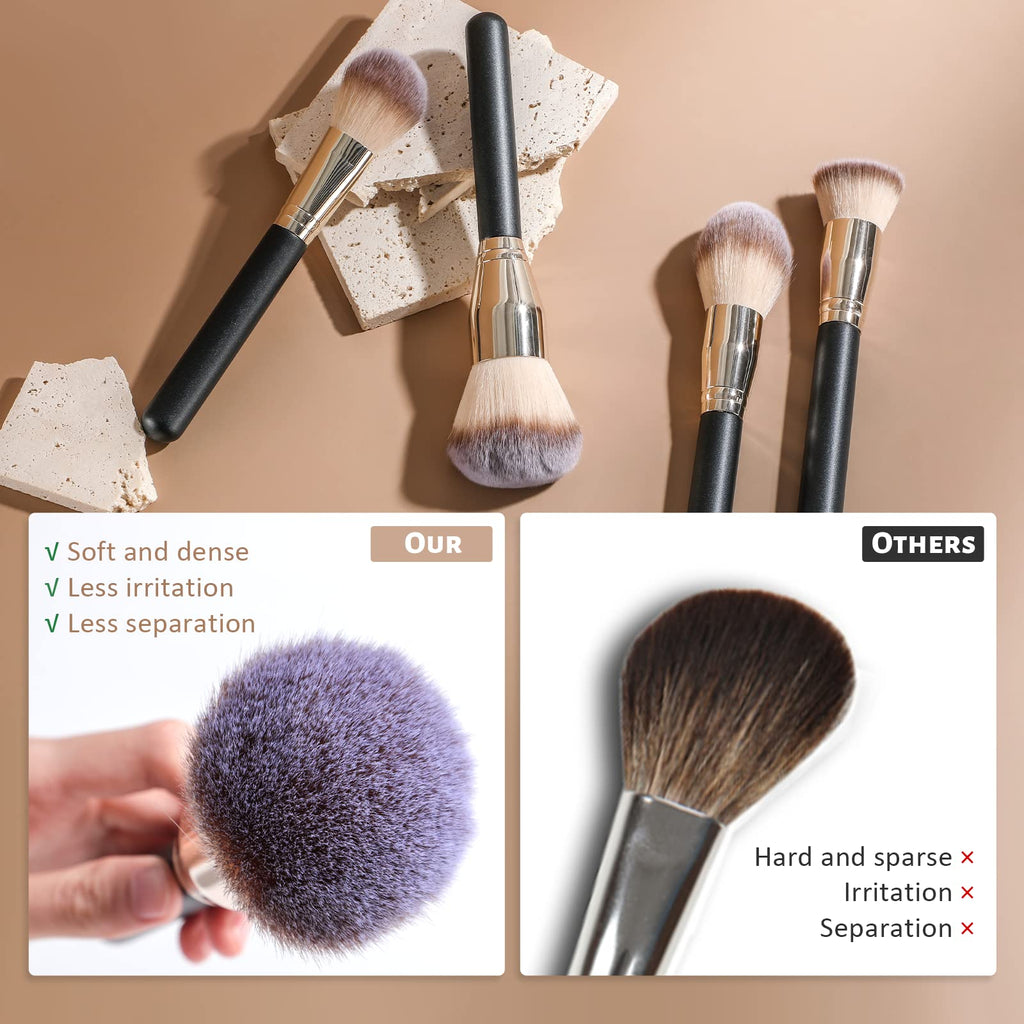 BS-MALL Soft Professional Makeup Brush Set – 4 Pcs Travel‑Friendly with Foundation, Powder & Blush Brushes