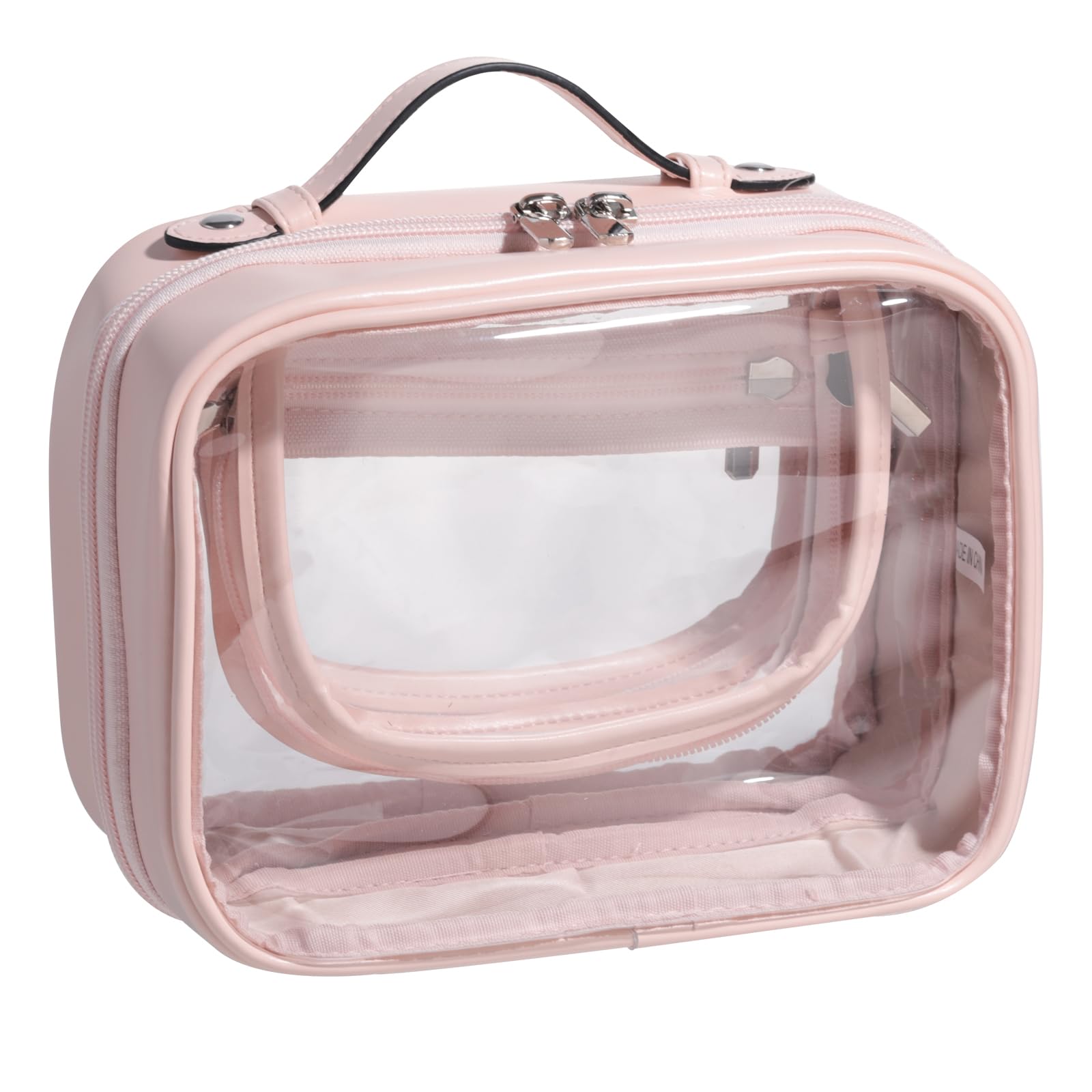 BS-MALL Travel Toiletry Bag - Premium Large Capacity, Multiple Compartments, Durable Pink Design