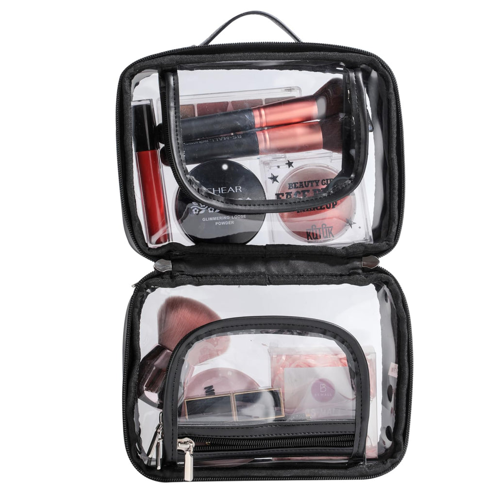 BS-MALL Travel Toiletry Bag - Premium Large Capacity, Multiple Compartments, Durable Pink Design