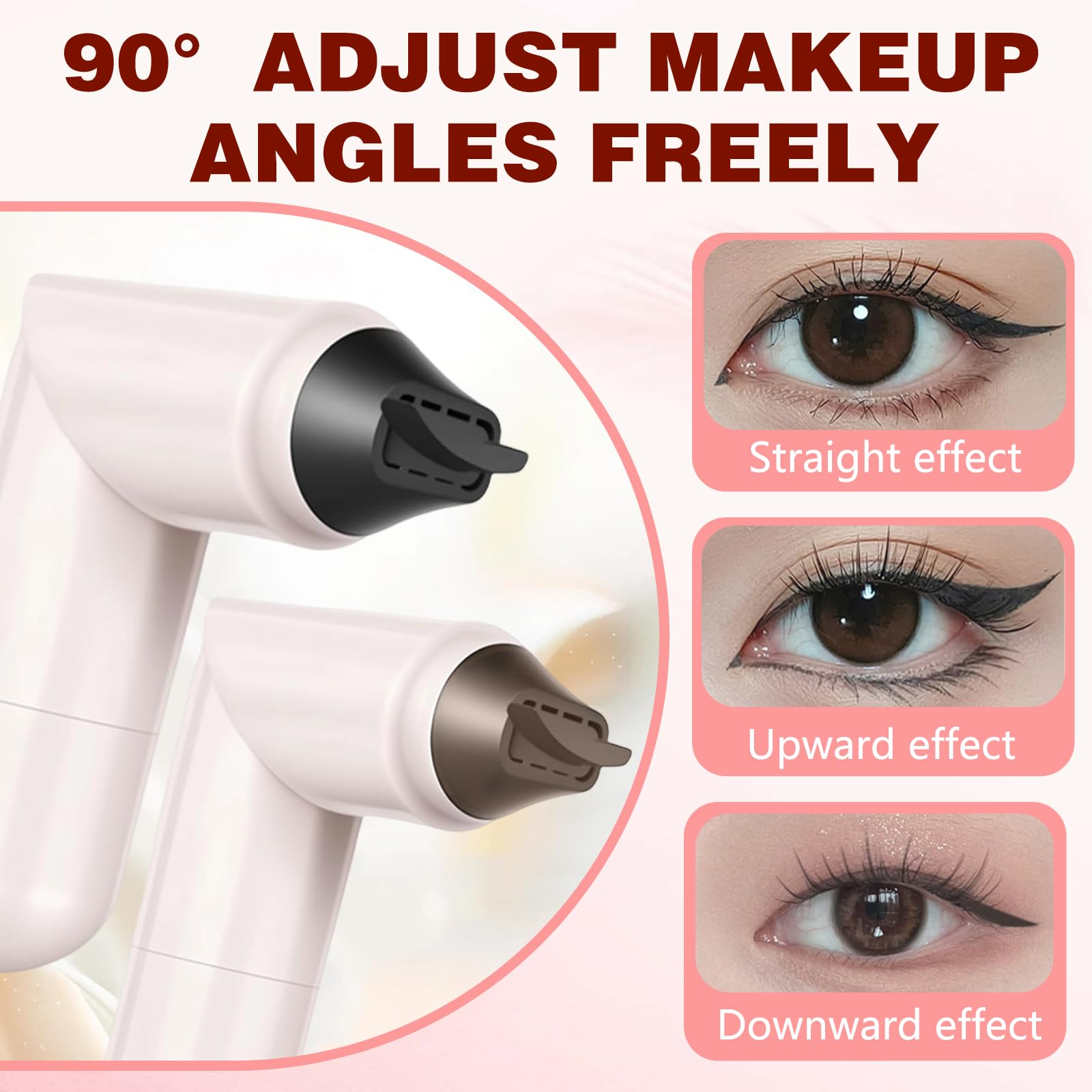 BSMAX 2Pcs Foldable Eyeliner Stamp Pen – Quick Winged Liners, Smudge-Proof & Waterproof (Black & Brown)