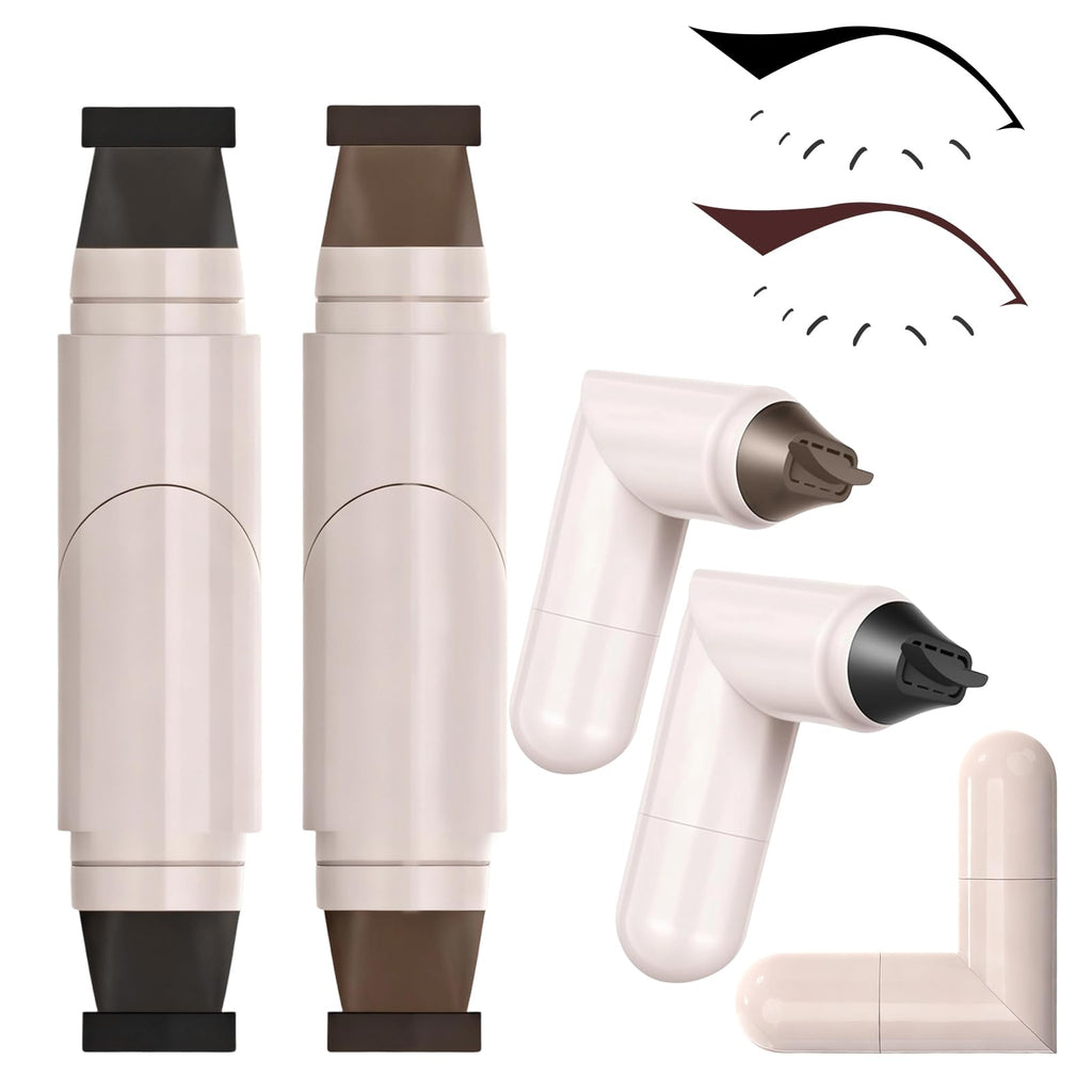 BSMAX 2Pcs Foldable Eyeliner Stamp Pen – Quick Winged Liners, Smudge-Proof & Waterproof (Black & Brown)