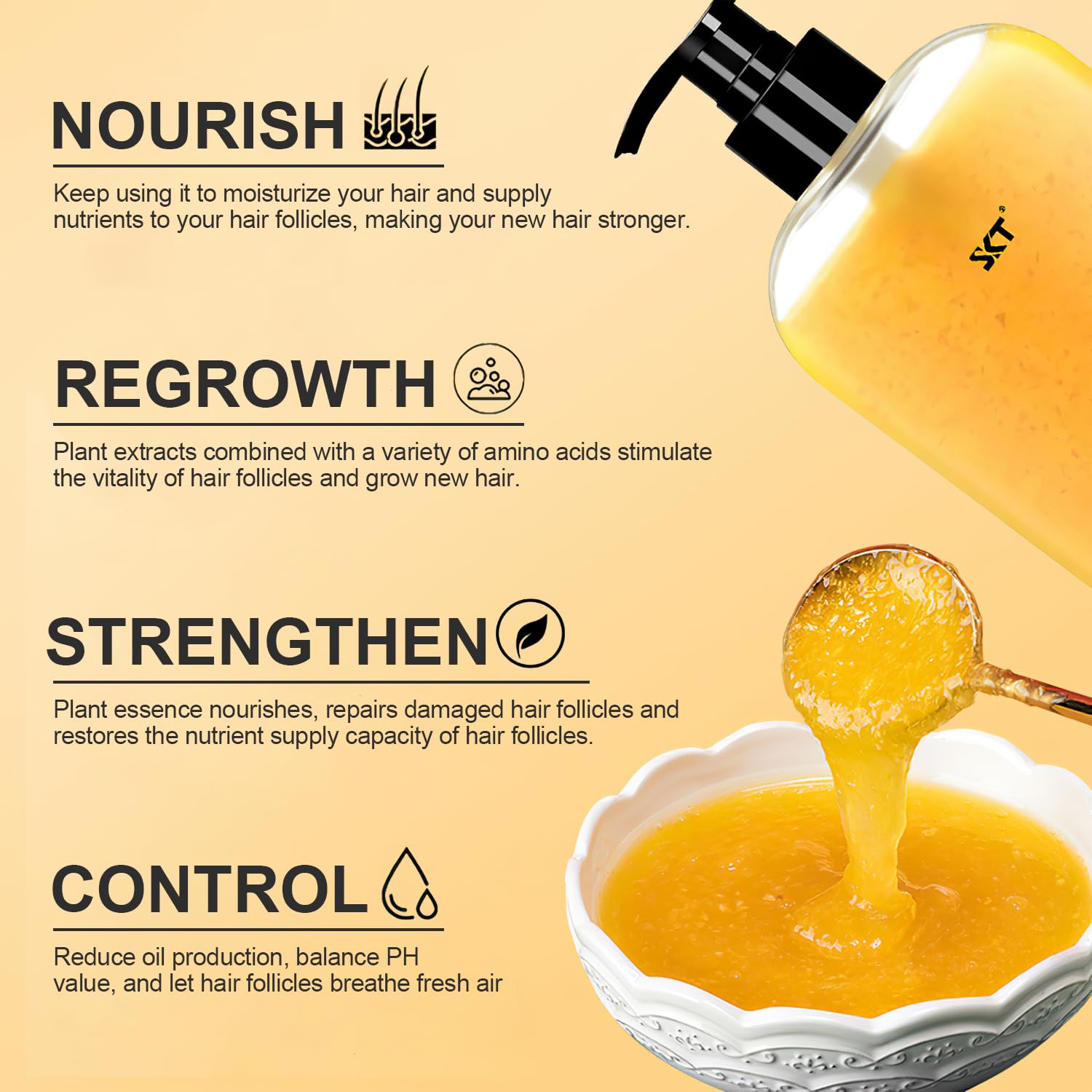 BSMAX Ginger Plant Extract Anti Hair Loss Shampoo | Hair Regrowth, Thickening & Longer Hair (400ml)