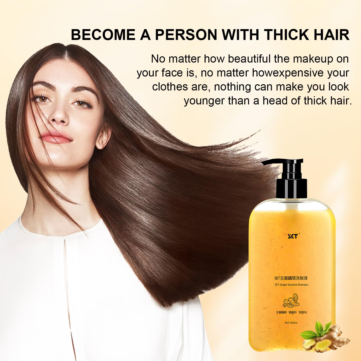 BSMAX Ginger Plant Extract Anti Hair Loss Shampoo | Hair Regrowth, Thickening & Longer Hair (400ml)