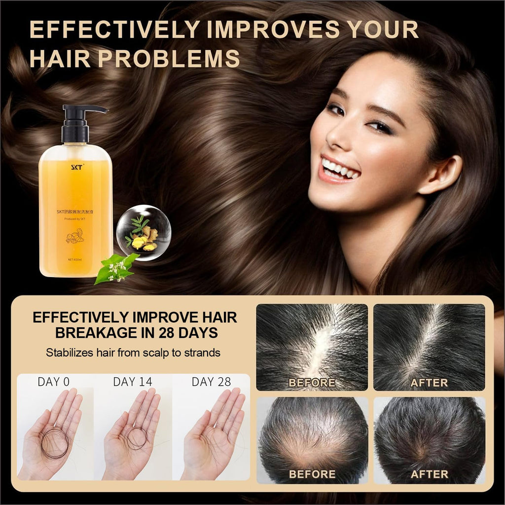 BSMAX Ginger Plant Extract Anti Hair Loss Shampoo | Hair Regrowth, Thickening & Longer Hair (400ml)