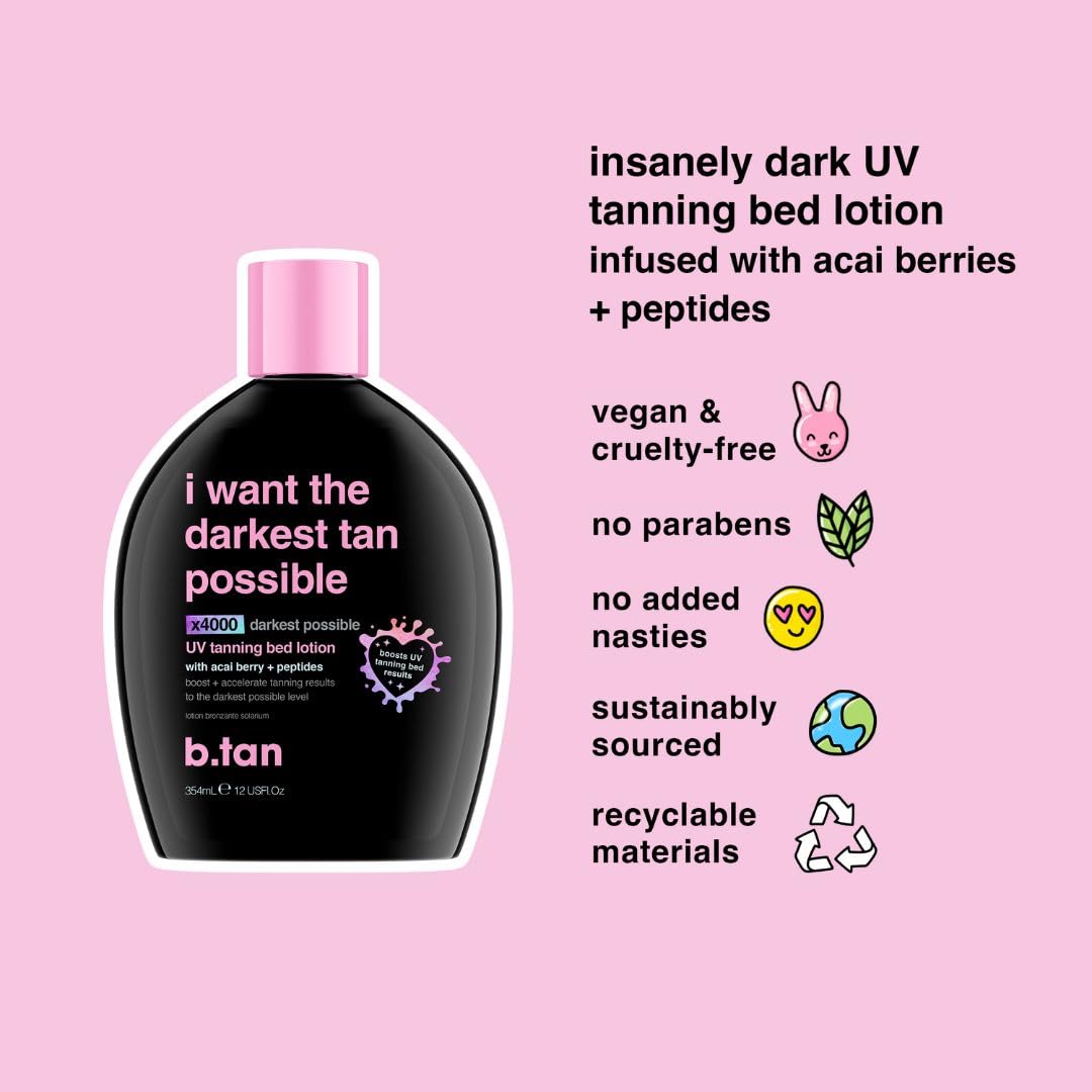 b.tan Tanning Oil & UV Tan Bed Lotion Kit | Fast, Dark Sun Tanner Bundle – No Suntan Protection