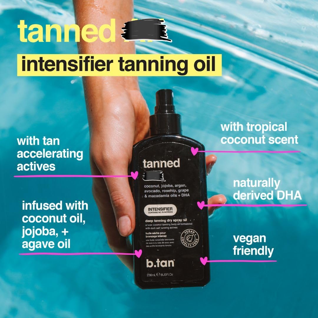b.tan Tanning Oil & UV Tan Bed Lotion Kit | Fast, Dark Sun Tanner Bundle – No Suntan Protection