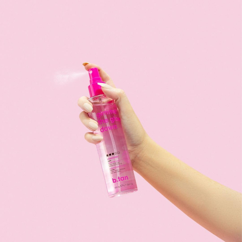 B.TAN Clear Face Tan Mist Bundle – Rosewater Facial Tanner, Buildable Glow, 6.7 fl oz x2