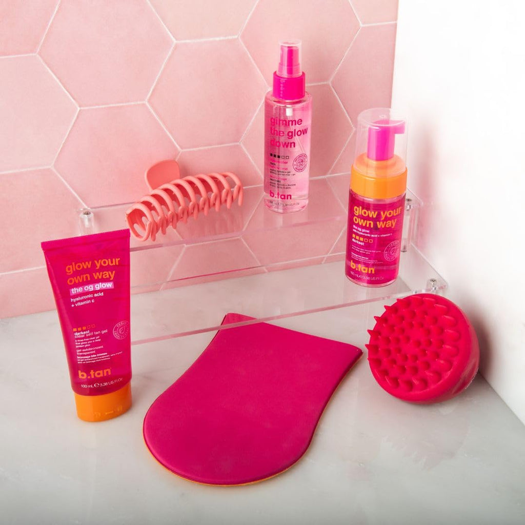B.TAN Clear Self Tanning Gel Travel Size Kit | Glow Your Own Way Gift Set