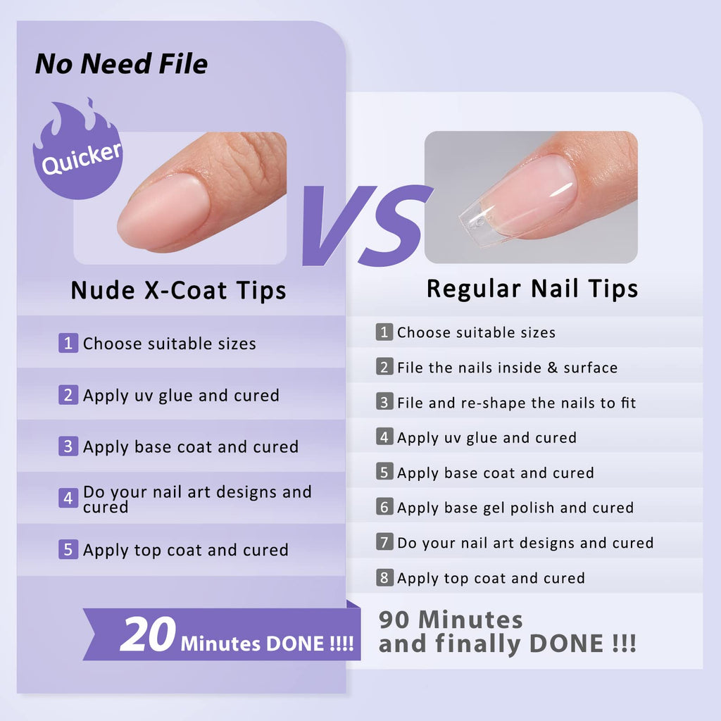 BTArtbox 160pcs Almond Nail Tips – Extra Short, 16 Sizes, Full Well Tips (Glue Not Included)