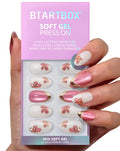 BTArtbox Almond Confetti Petals Press-On Nails Kit – 32 Soft Gel Nails, Glue & Tabs