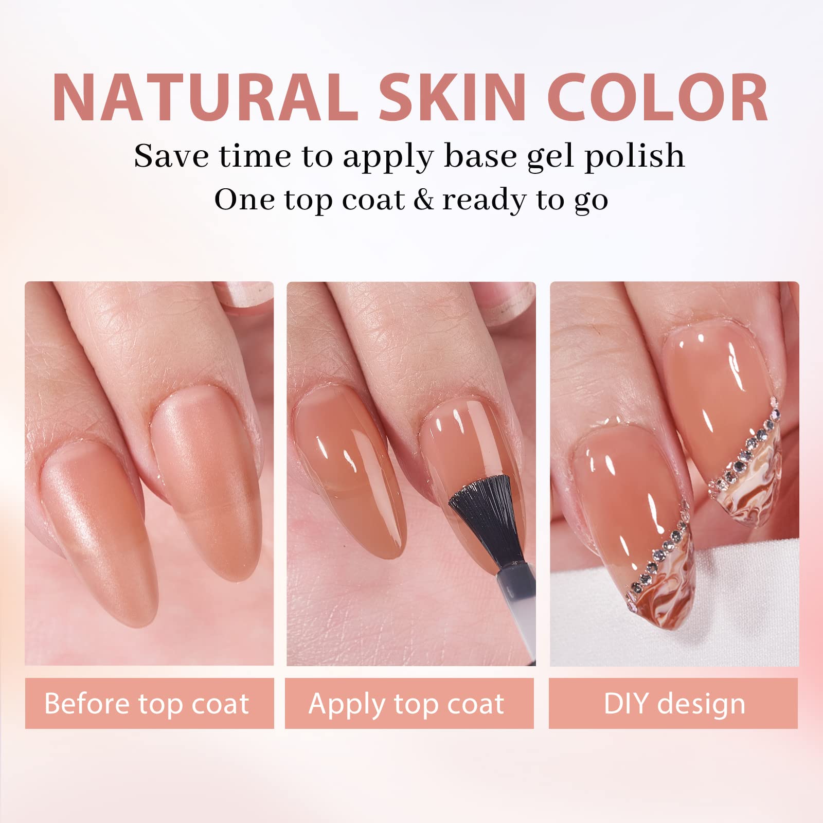 BTArtbox Press On Nails Medium — Soft Gel Almond Tips with Base Color, Ultra Fit & Stronger Adhesion