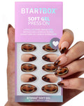 BTArtbox Almond Press On Nails – Amber Hoops & Tortoise Shell Short French Tip Kit