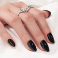 BTArtbox Black Velvet Almond Press On Nails | Soft Gel Kit, 16 Sizes, Quick Salon-Style Nails
