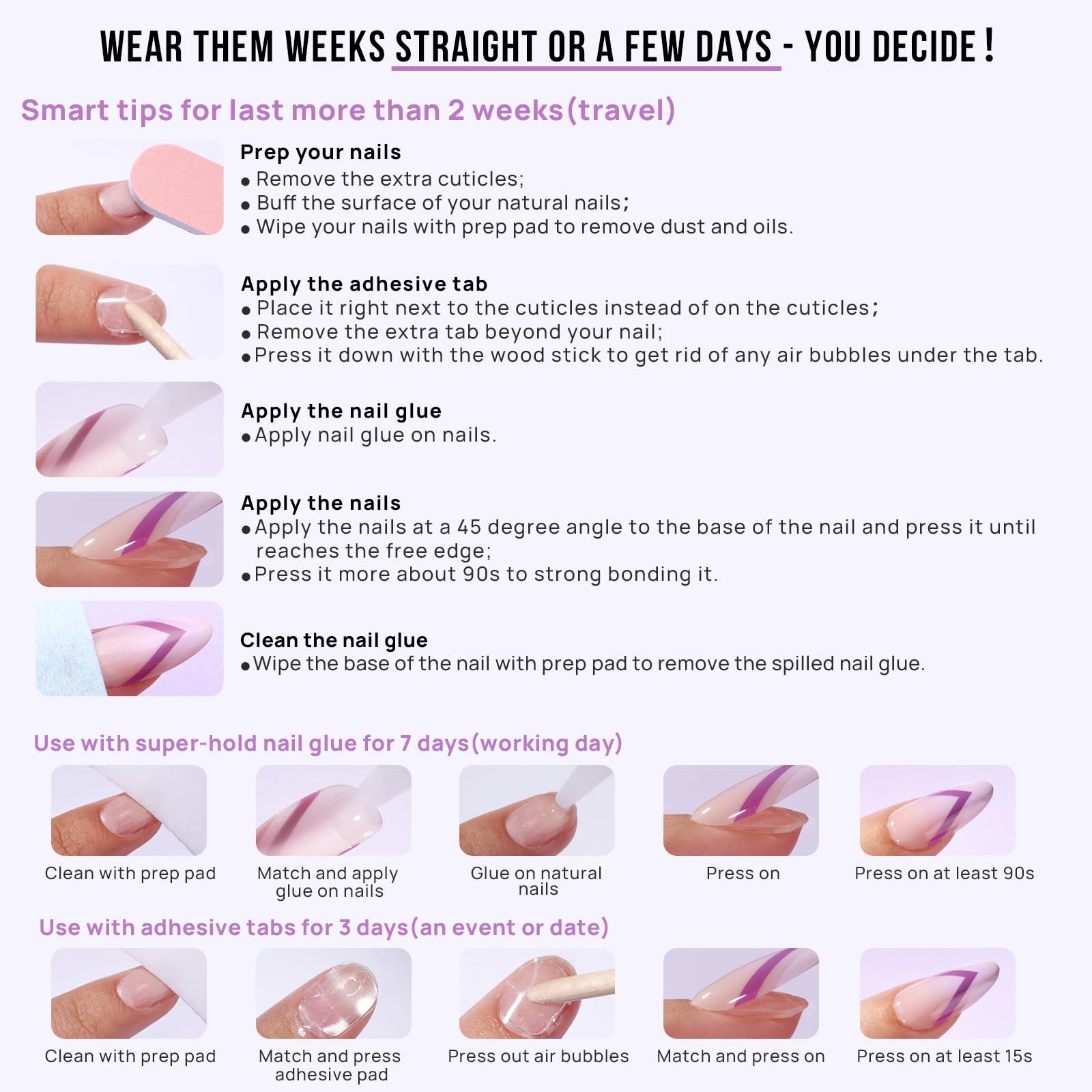 BTArtbox Press On Nails Short - Salmon Pink Oval Nail Kit with Glue & Tabs
